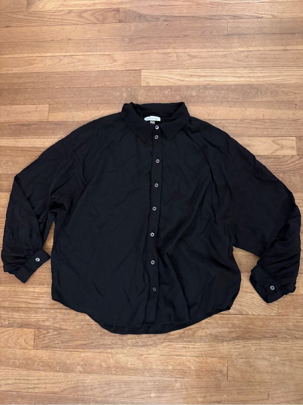 Prologue Women's Black Button Down Blouse - Size L
b15